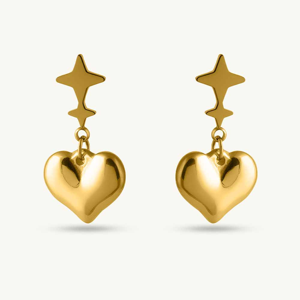 Wish Upon Love Heart Drop Earrings