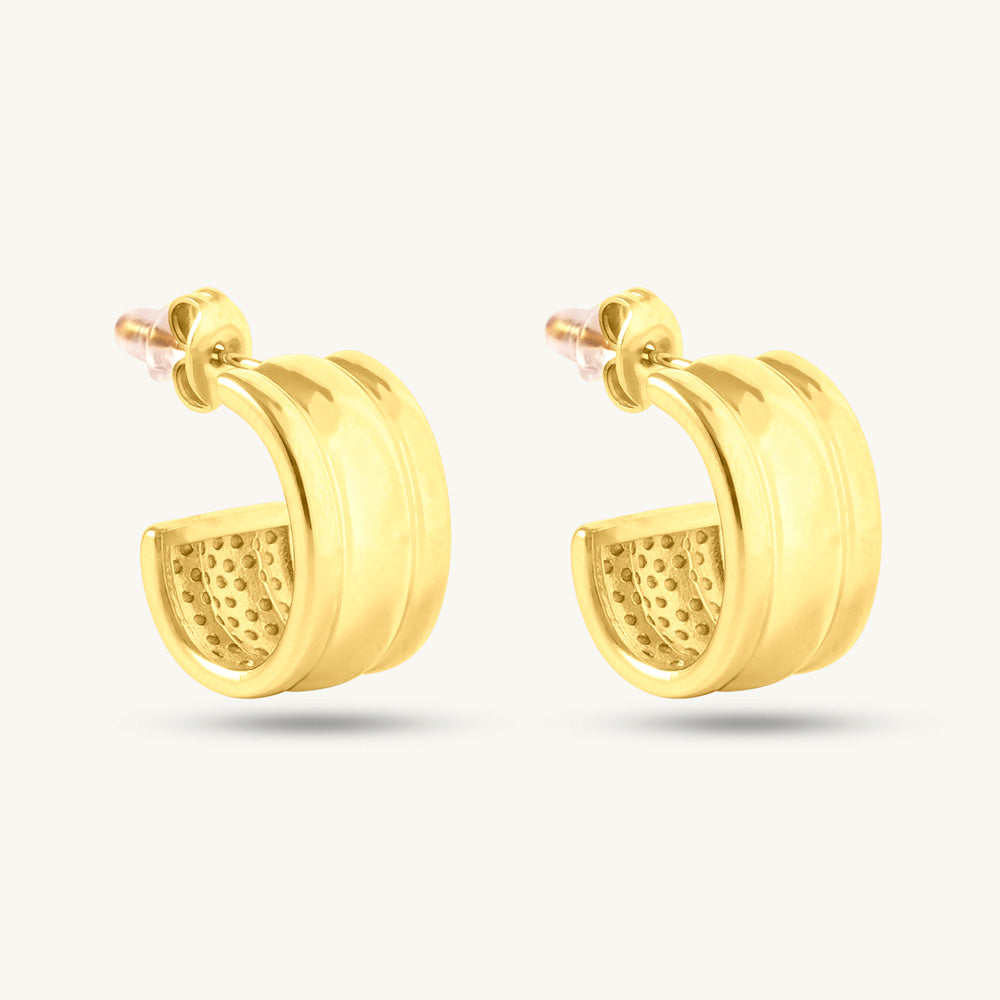 Bold Tier Shine Half Hoop Studs
