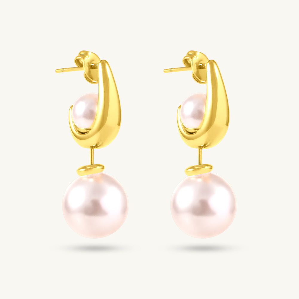 Pearl Cusp Drop Earrings