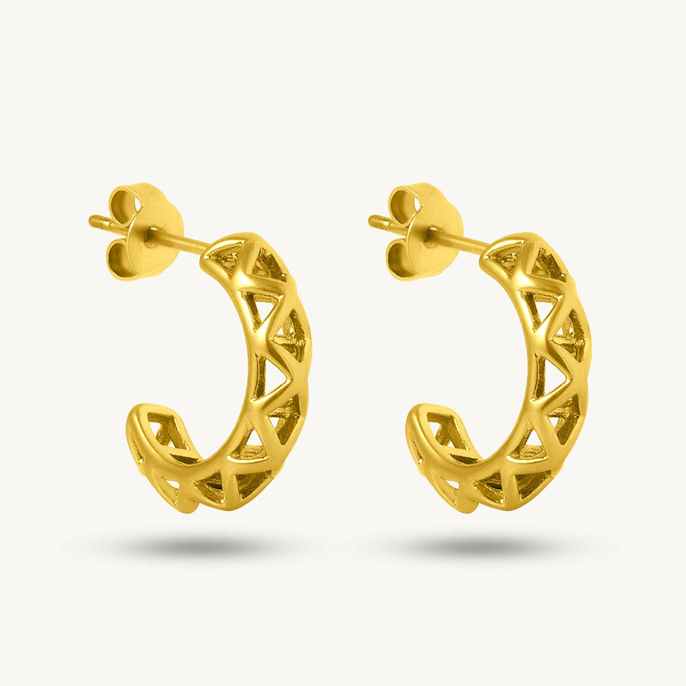 Crown Etch Hoops