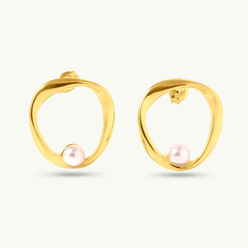 Celeste Curl Pearl Studs