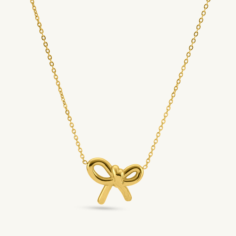 Golden Grace Bow Pendant