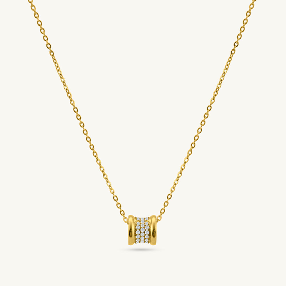 Crystal Barrel Charm Necklace