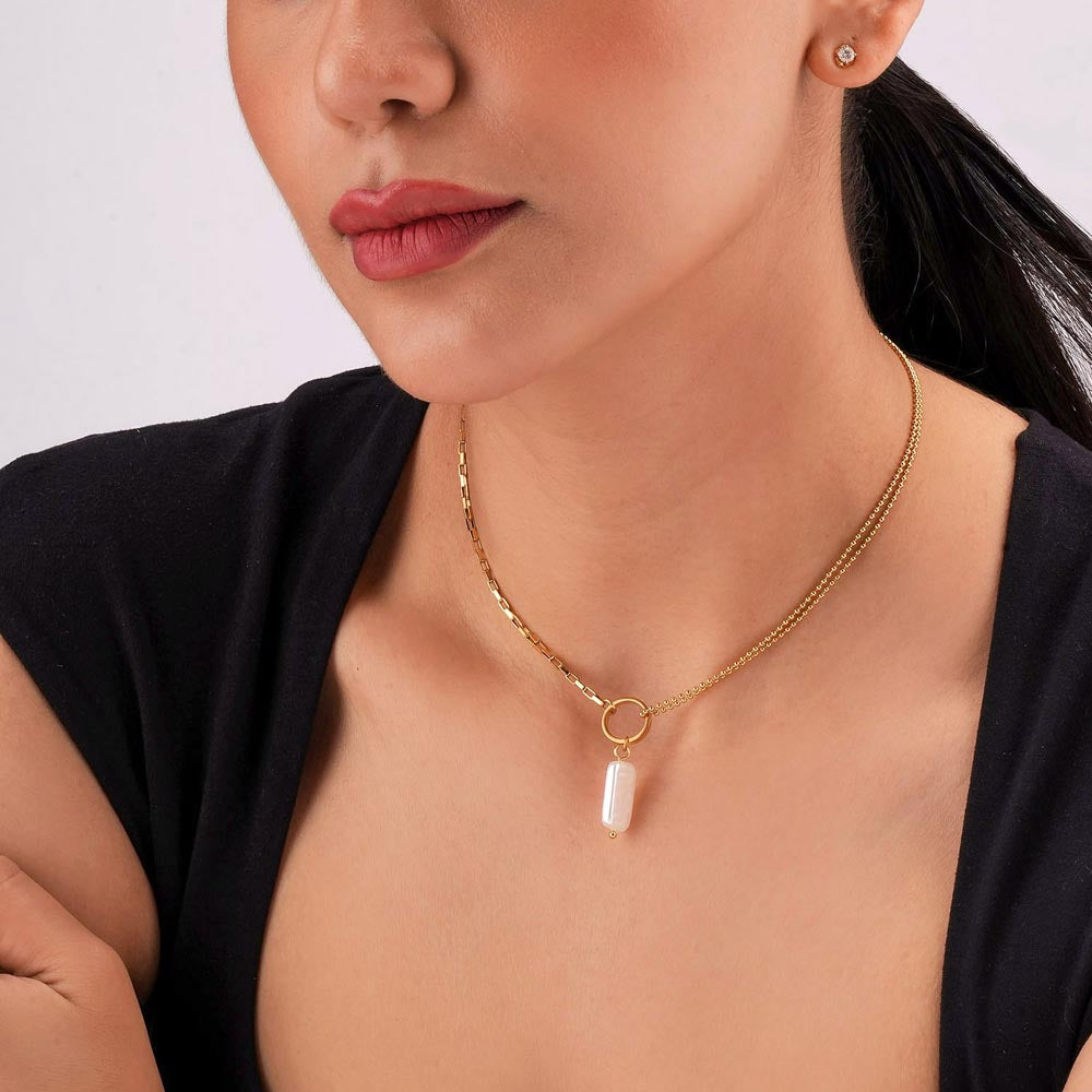 Tag Dual Charm Pendant Necklace
