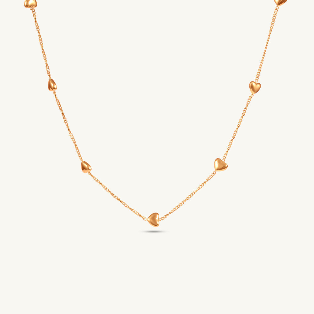 Golden Loop Heart Charm Necklace
