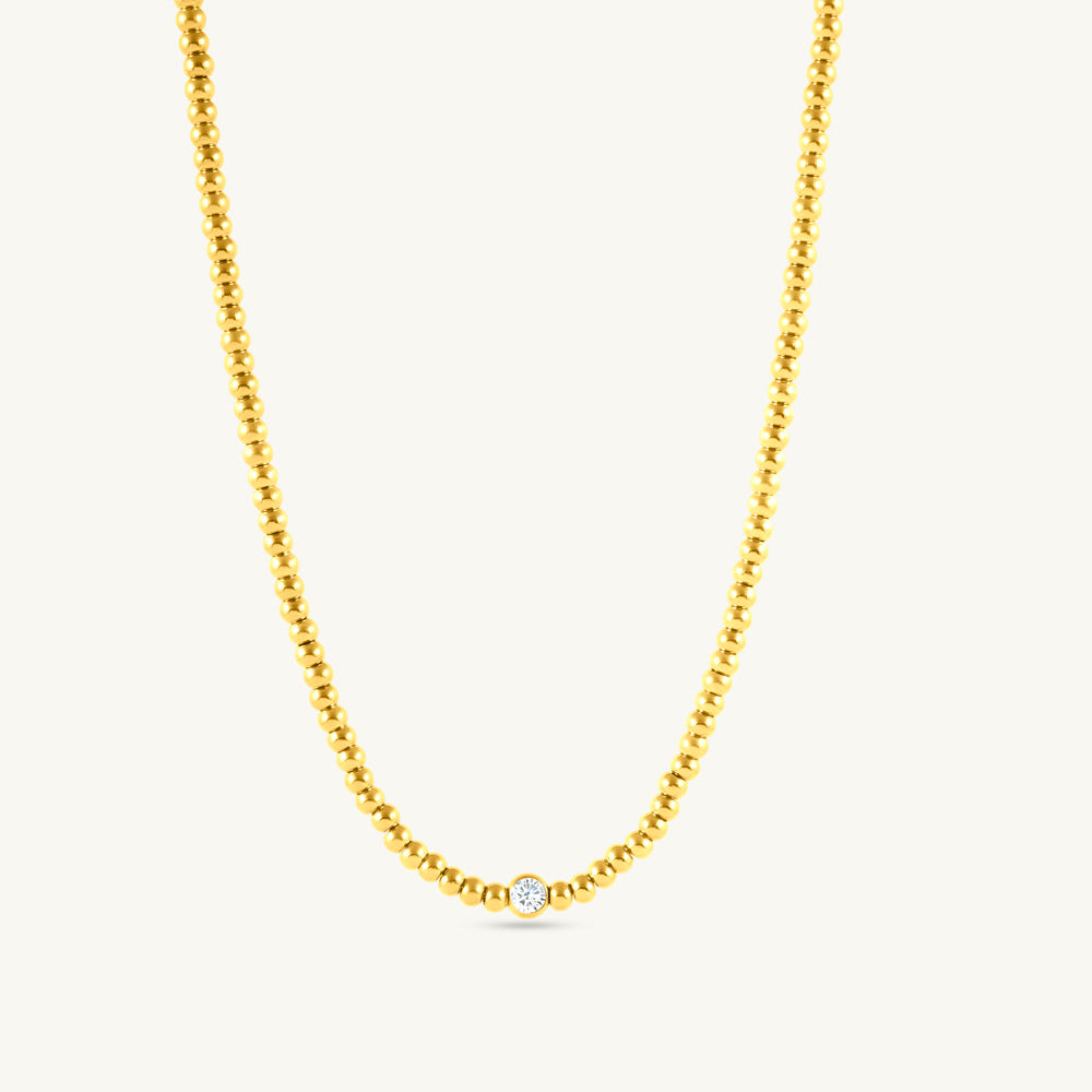 Golden Glow Bead Necklace
