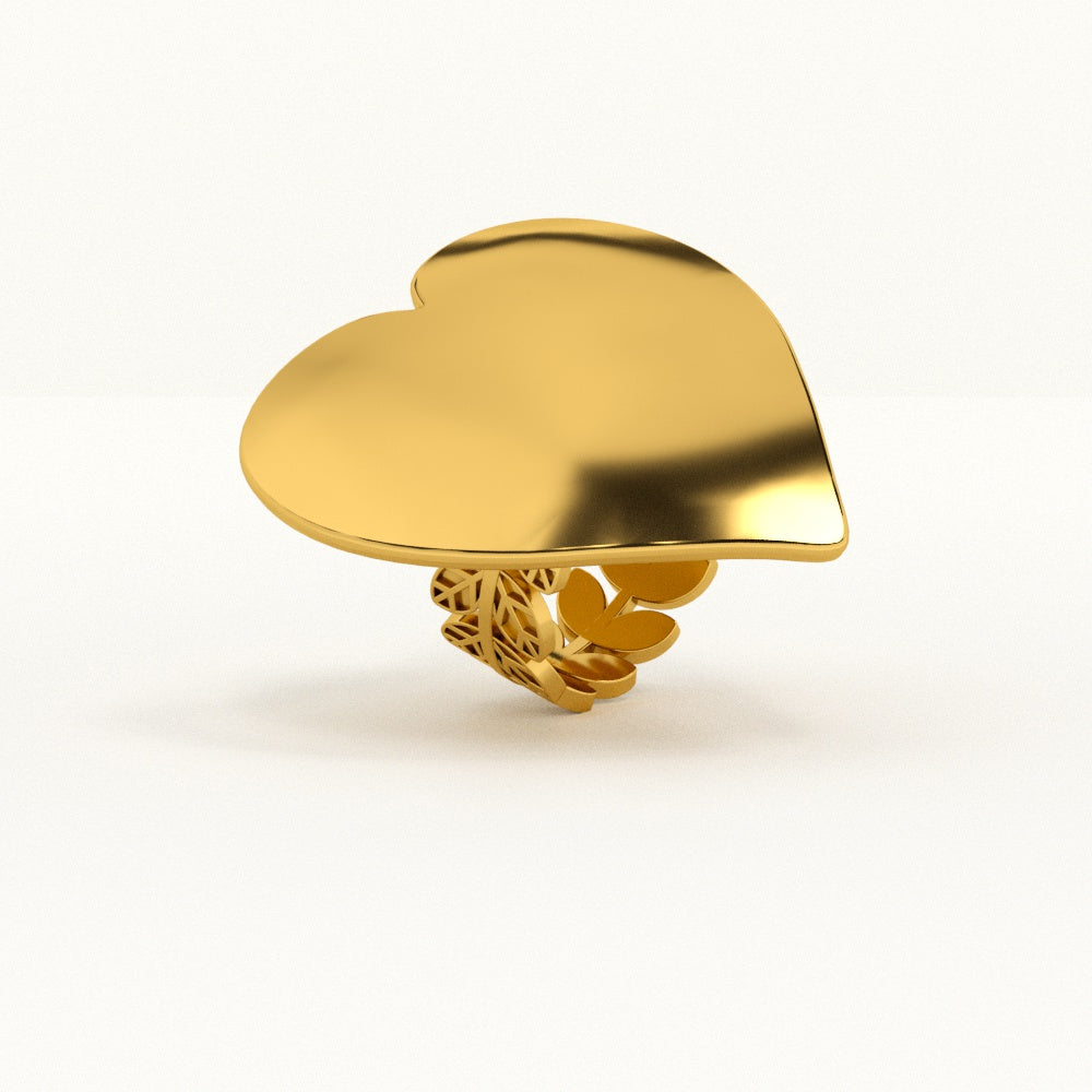 Golden Heart Drift Ring