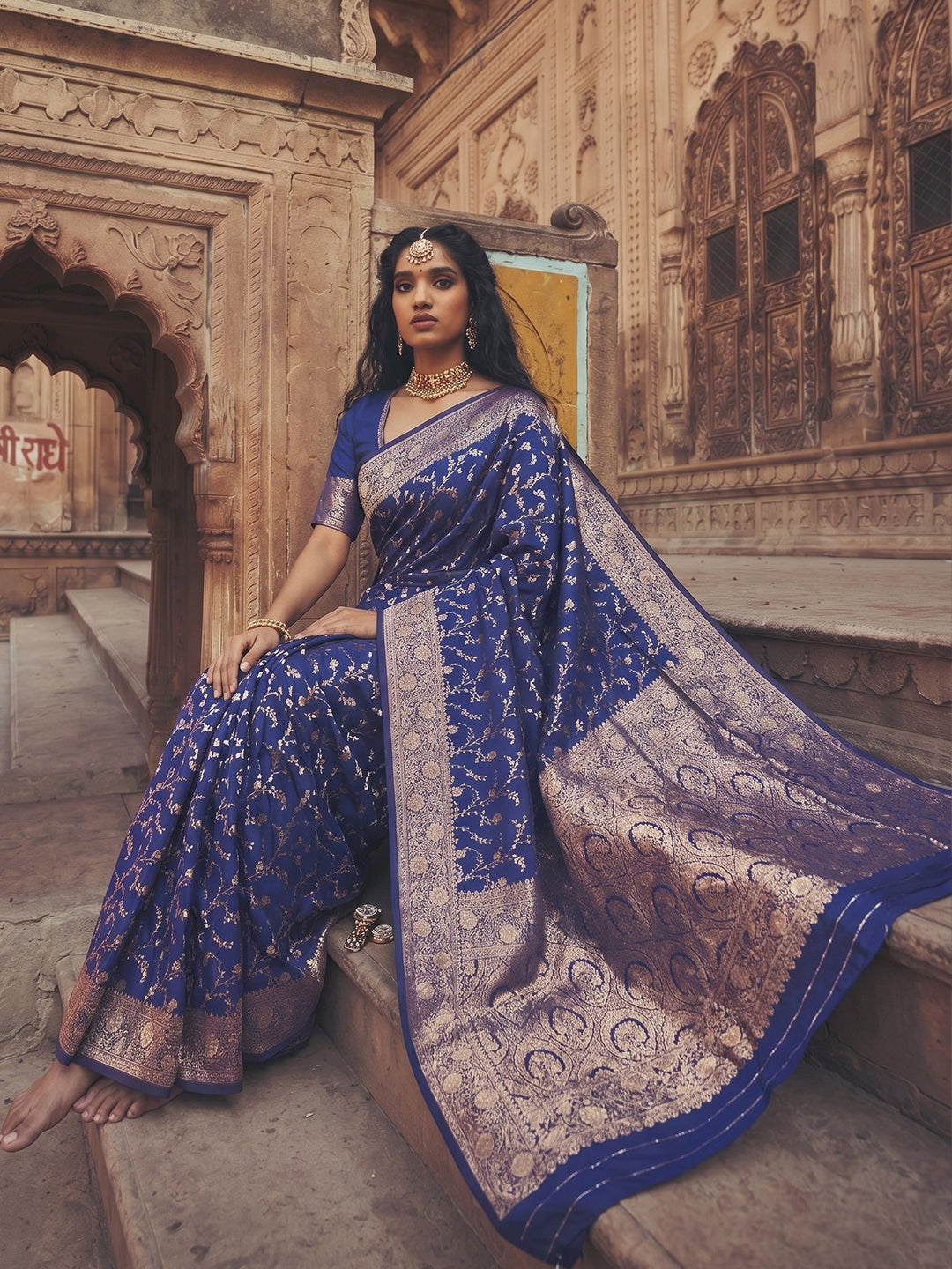 Shree Shyam Fashion Blue Art Silk Fancy Saree