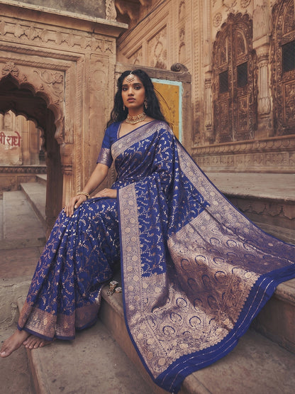 Shree Shyam Fashion Blue Art Silk Fancy Saree