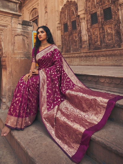 Shree Shyam Fashion Wine Art Silk Fancy Saree