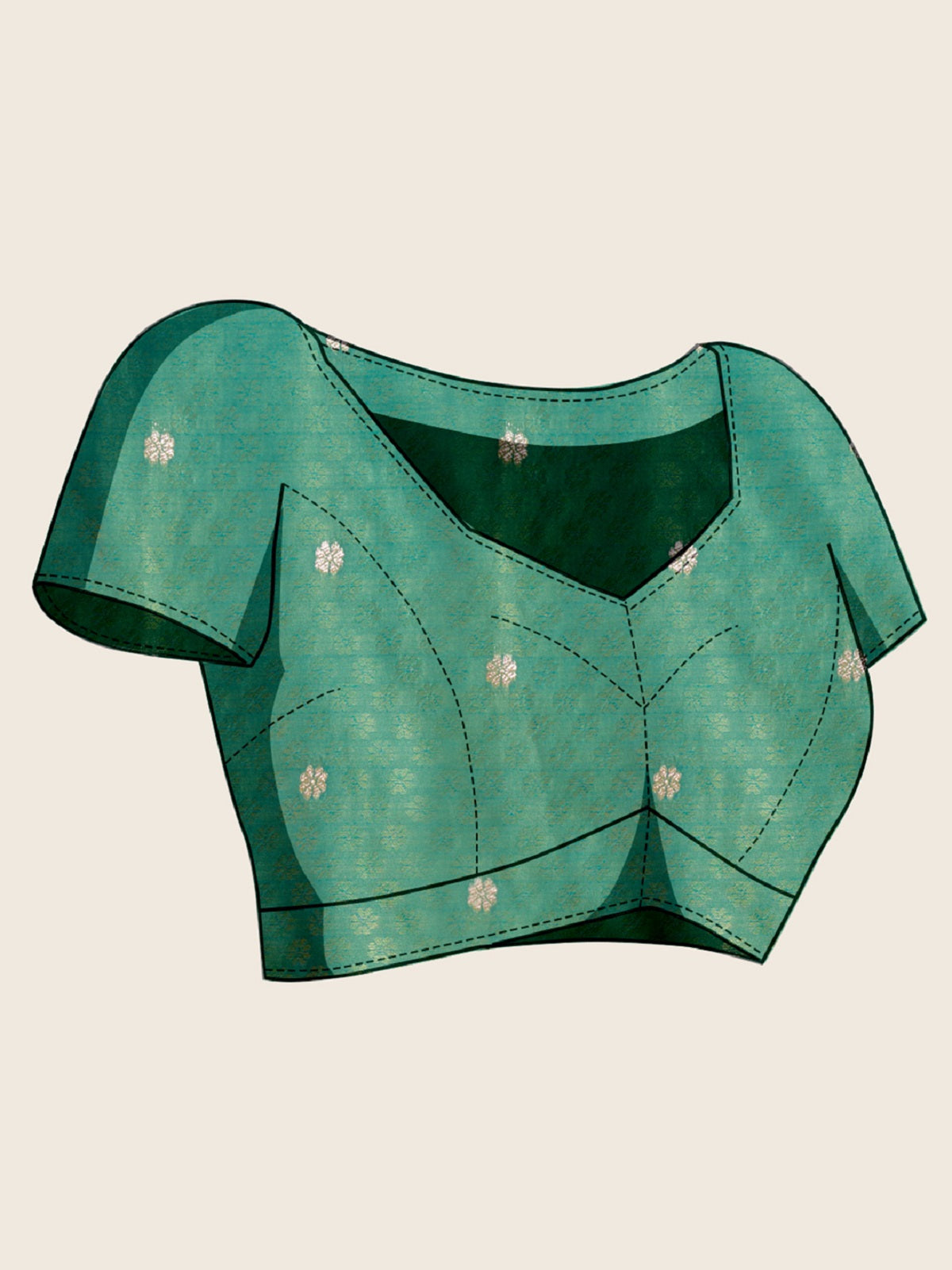 Dwija Fashion Green Wedding Wear Paithani Silk Jari Weaving On All Over Saree With Unstitched Blouse
