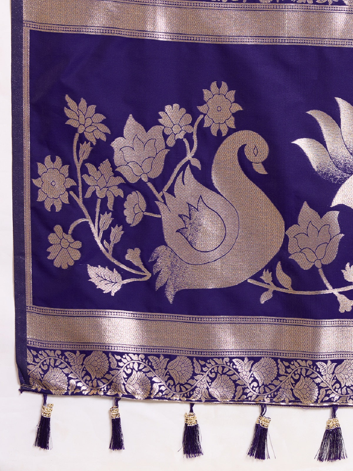 Dwija Fashion Royal Blue Wedding Wear Paithani Silk Jari Weaving On All Over Saree With Unstitched Blouse