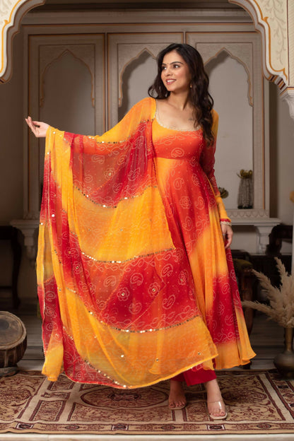 Teeya Creation Womens New Trending Festival Marriage Season Party Wear Look Yellow Gown Set