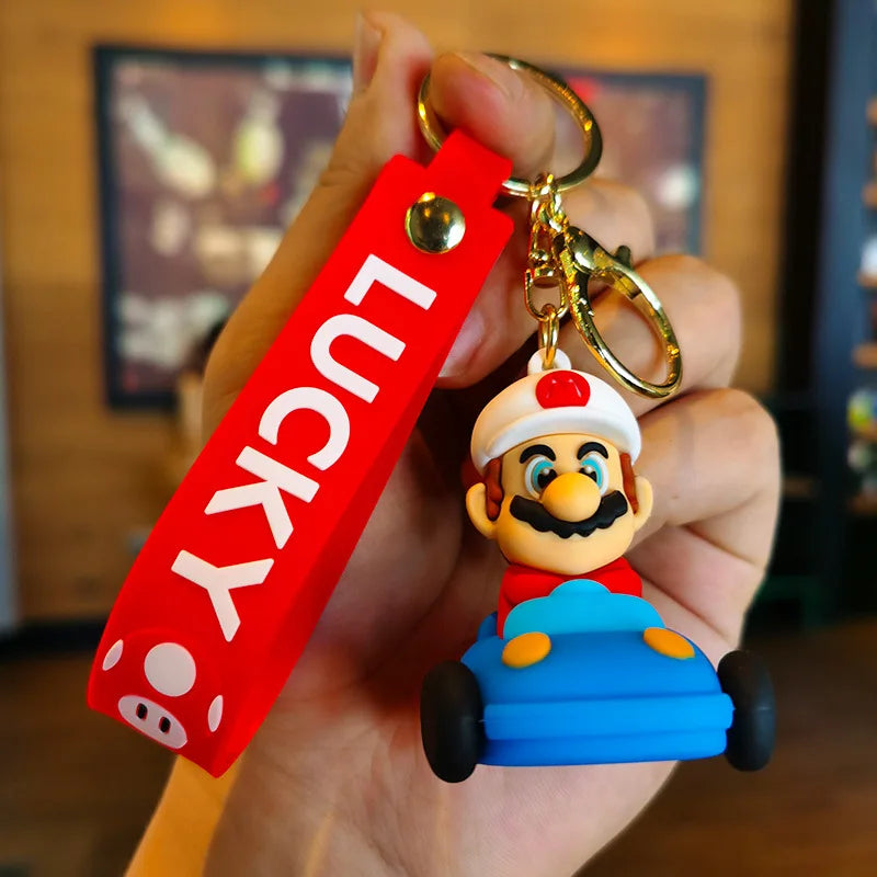 Super Mario Kart Gaming Keychain | Blue Car| Durable and Stylish |