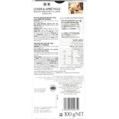 Lindt Excellence 90% Cocoa Dark Supreme Chocolate