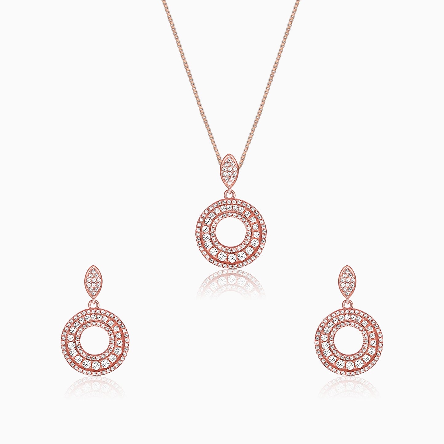 Classic Rose Gold Set with Box Chain