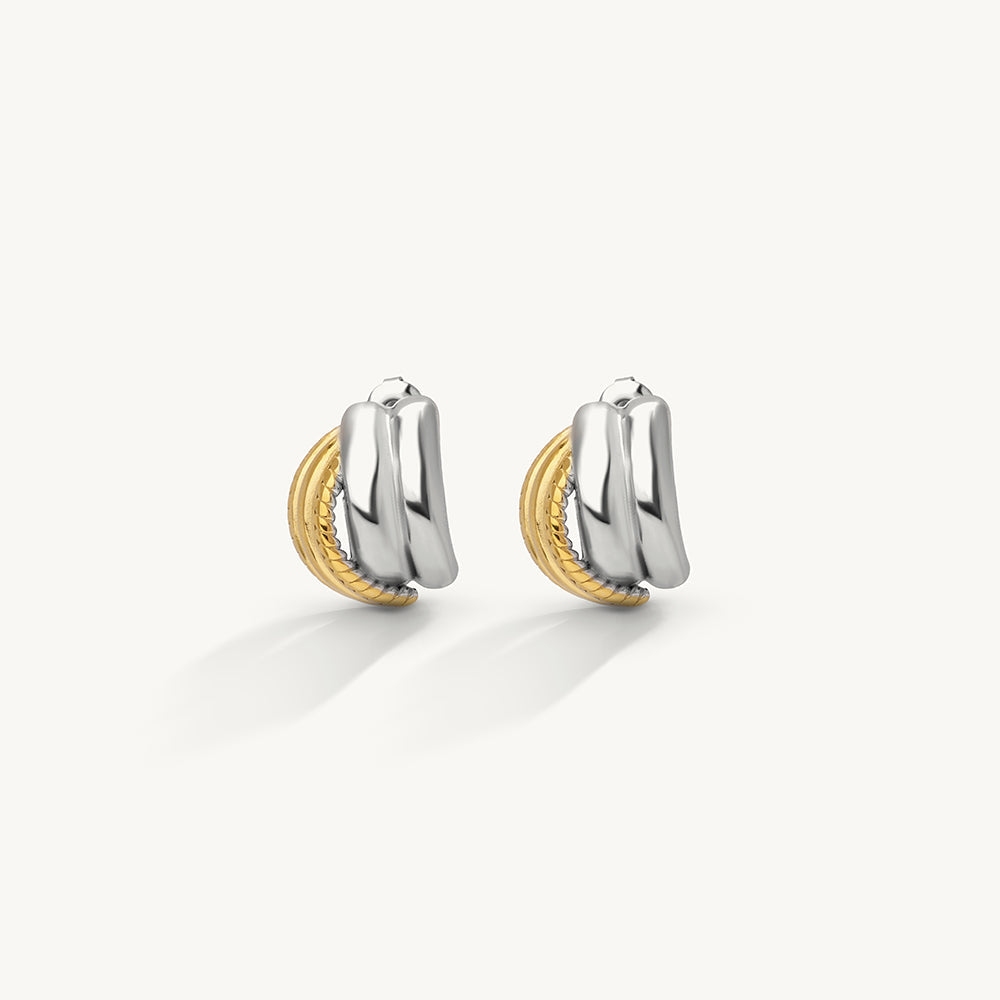 Modern Fusion Half Hoop Earrings