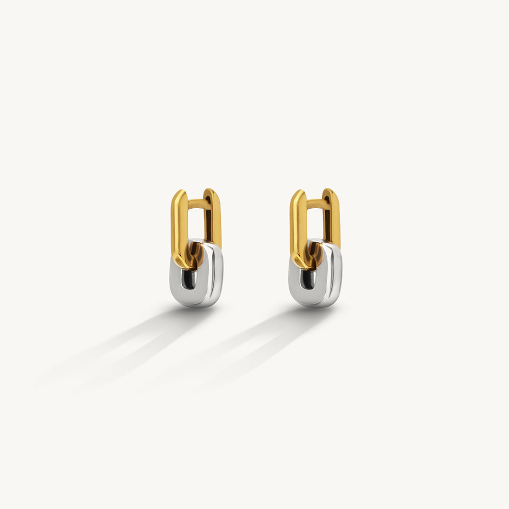 Cube Linked Drop Earrings