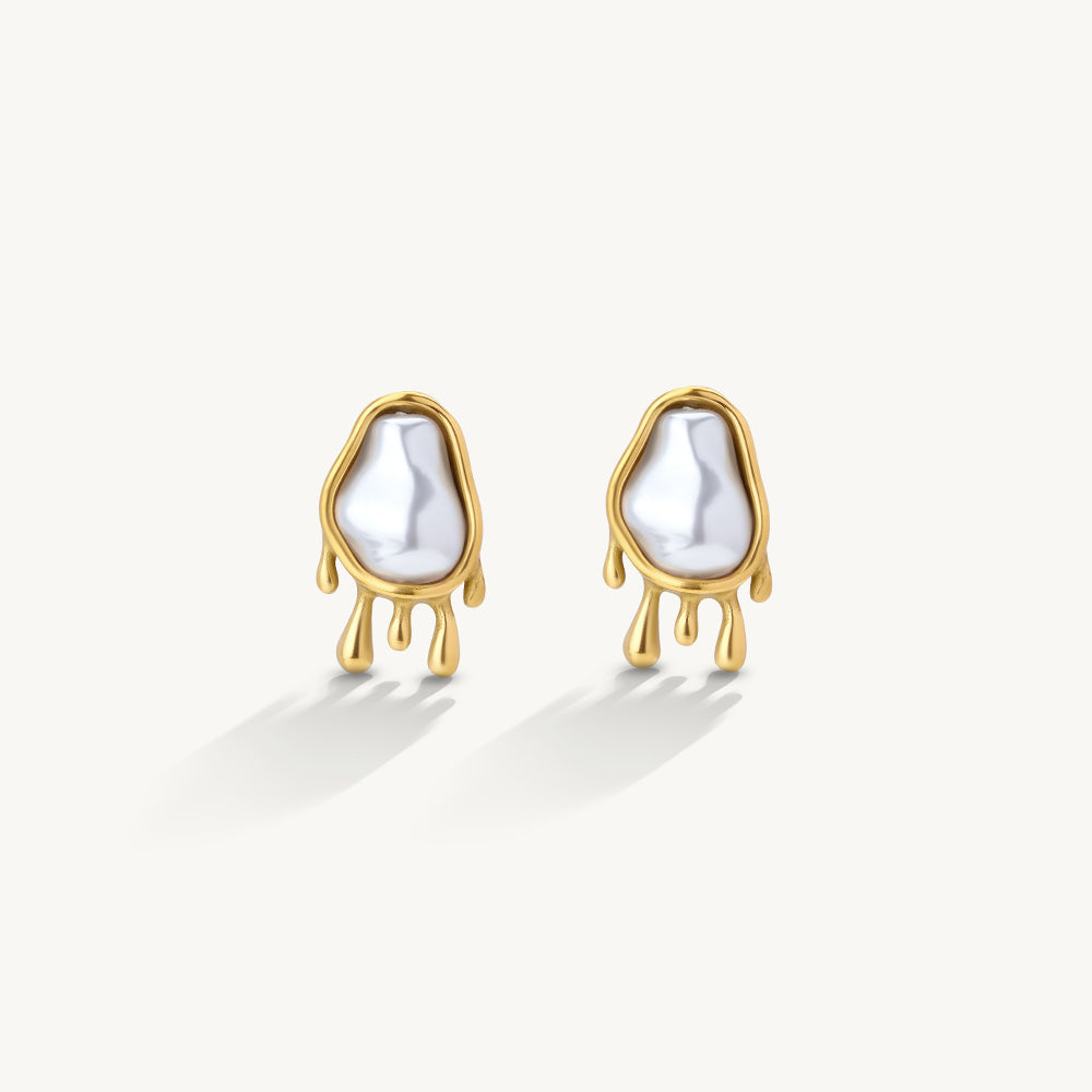 Luxury Baroque Pearl Stud Earrings