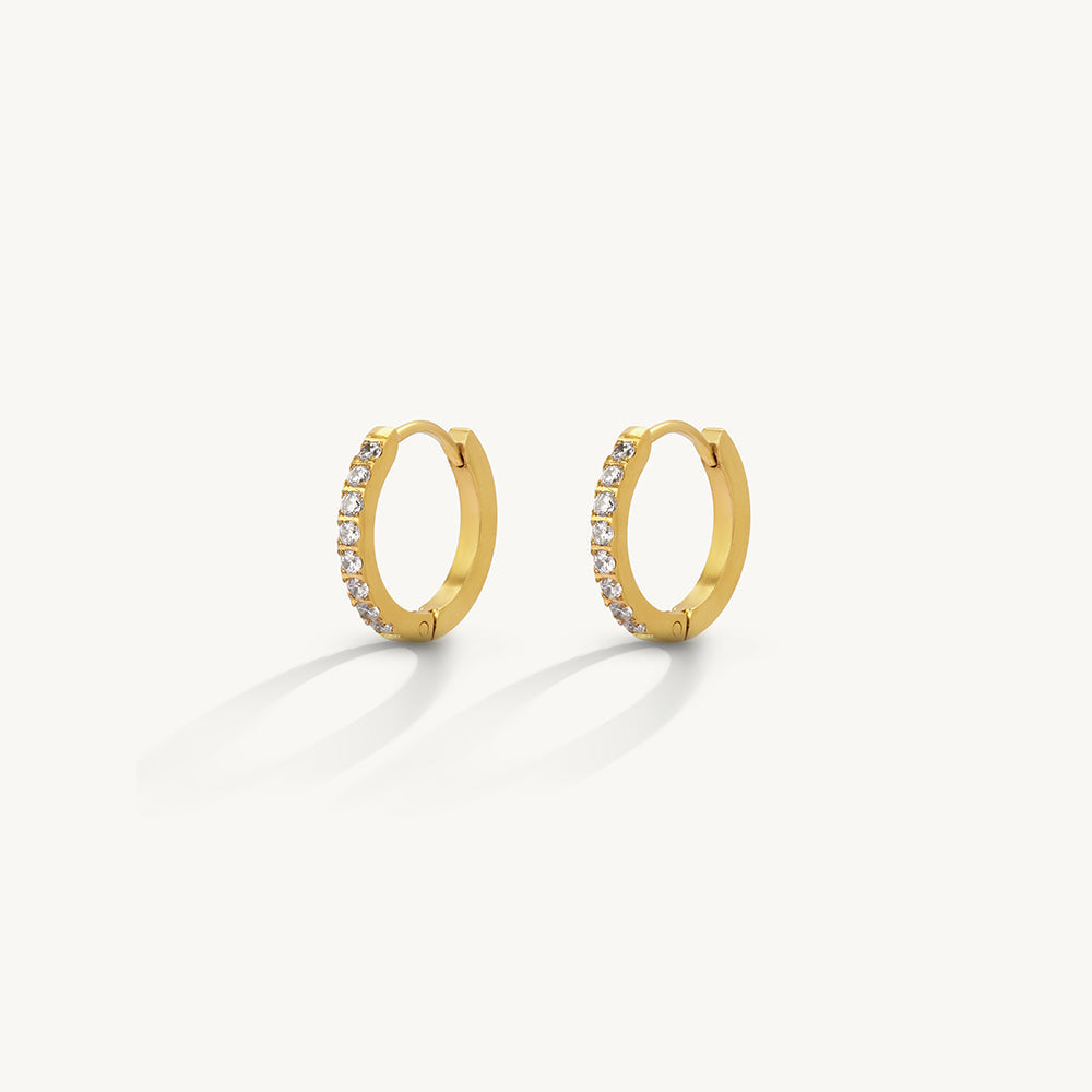 Stylish Crystal Trim Hoop Earrings