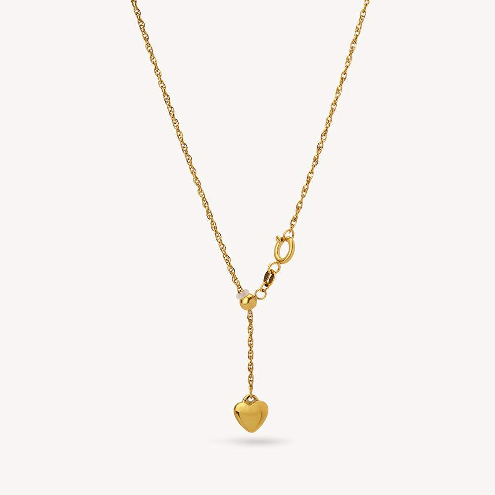 Graceful Heart Lariat Necklace