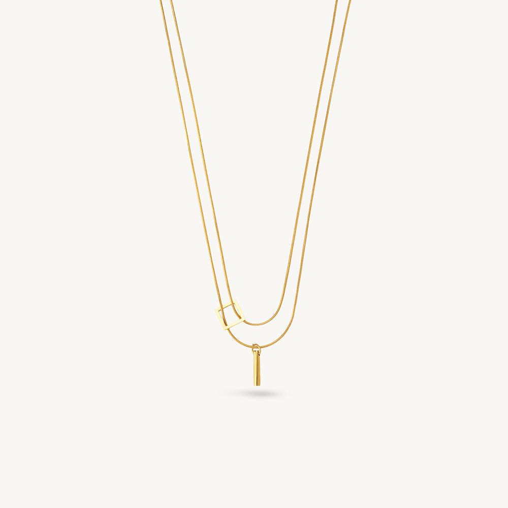 Frame Drop Layer Necklace