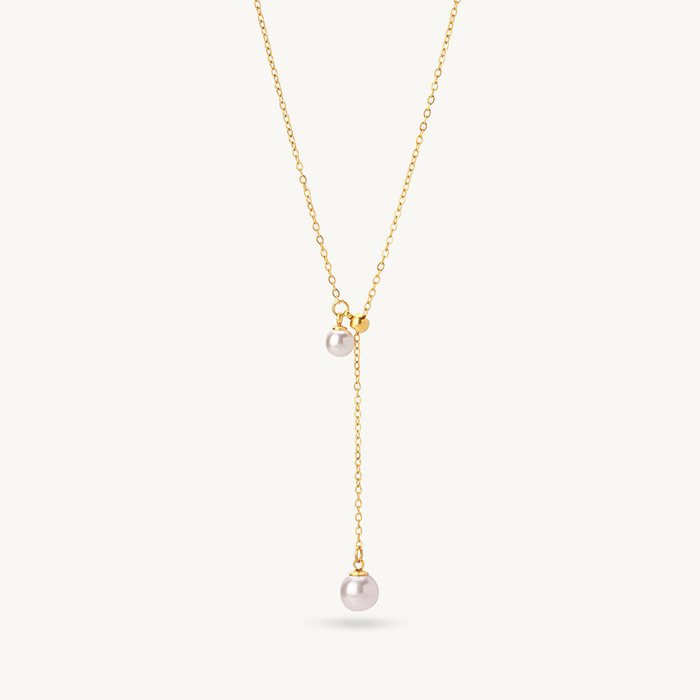 Lumi Drop Pearl Lariat Necklace