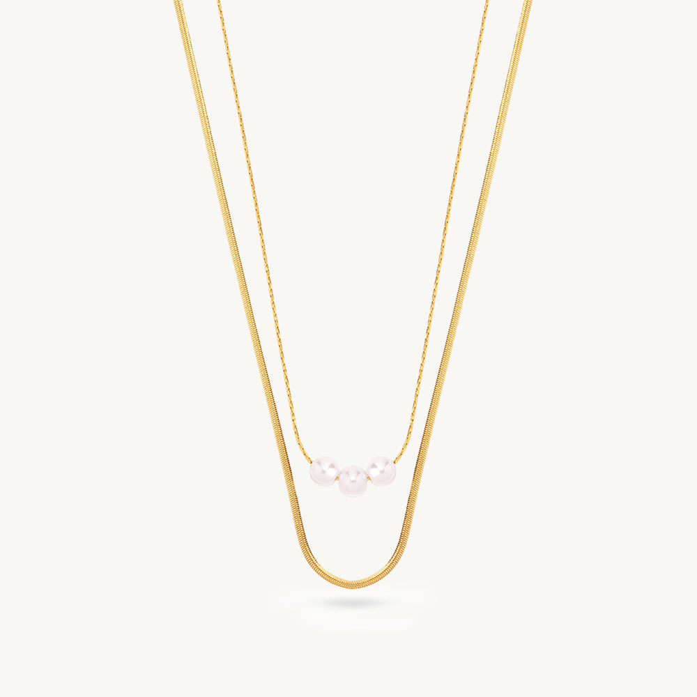 Mystic Trio Pearl Layer Necklace