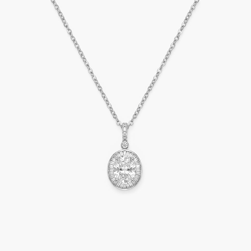 Timeless Oval 925 Sterling Silver Necklace