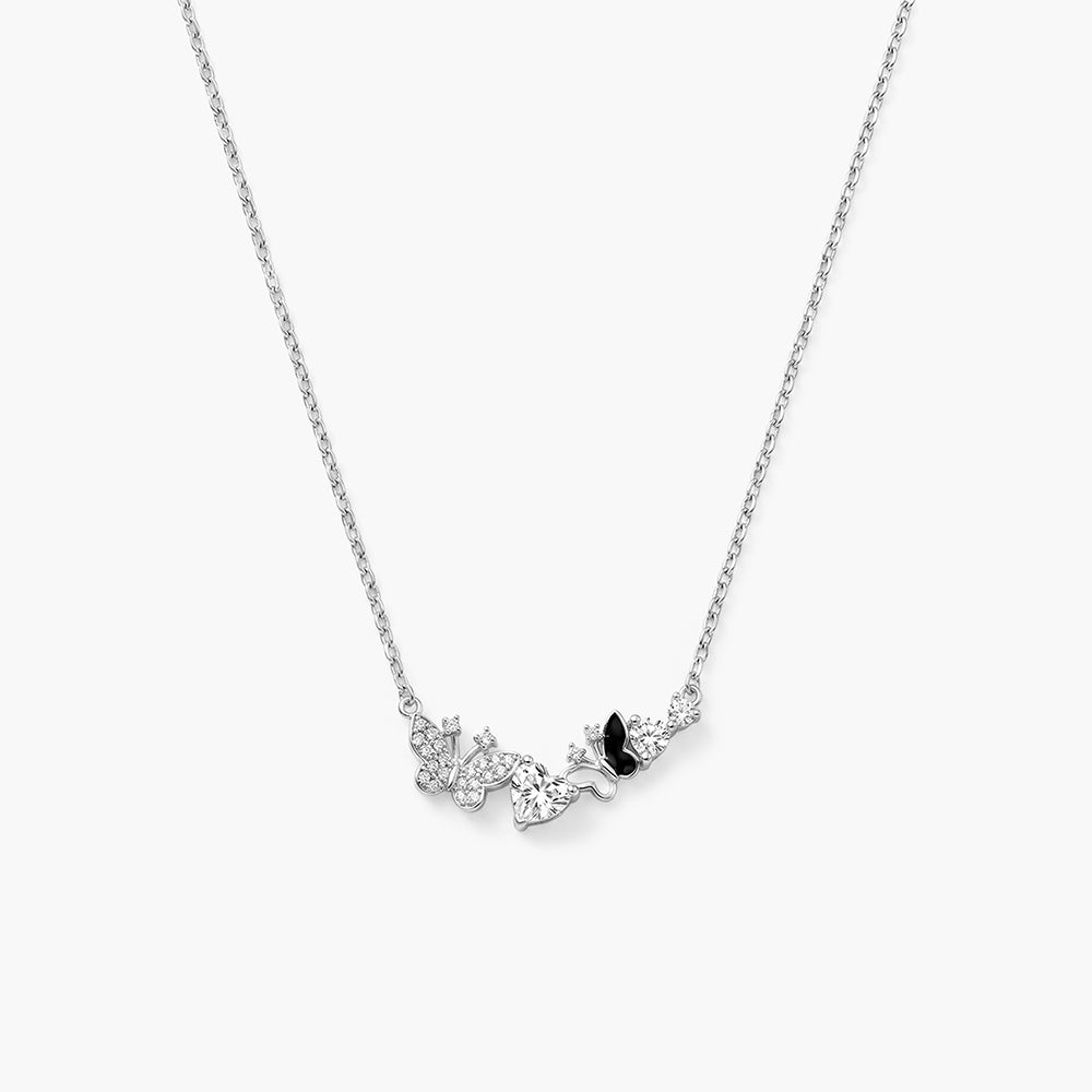 Mini Butterfly Linked 925 Sterling Silver Necklace