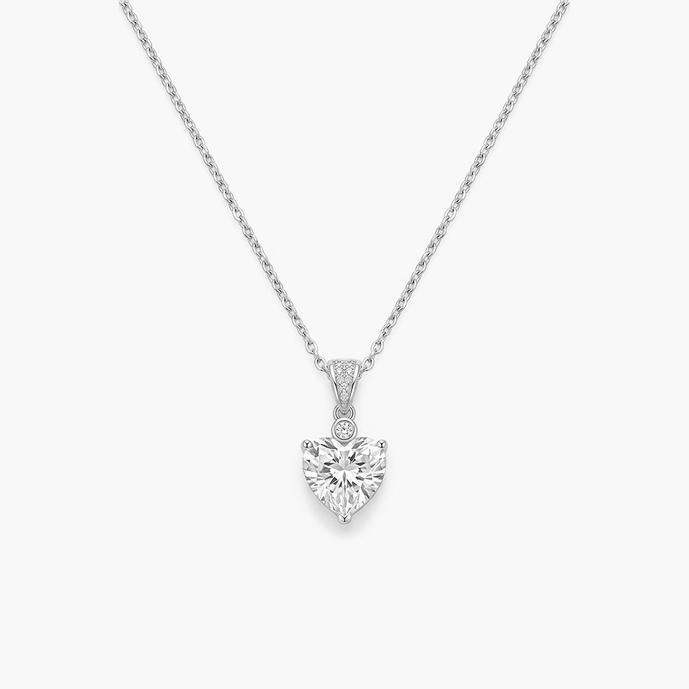Princess Heart 925 Sterling Silver Pendant Necklace