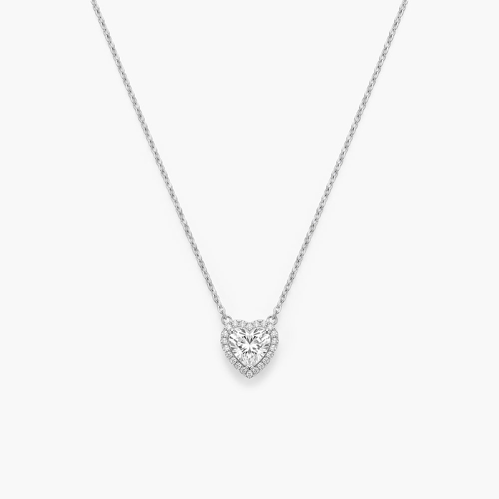 Cupid's Gleaming Heart 925 Sterling Silver Pendant Necklace