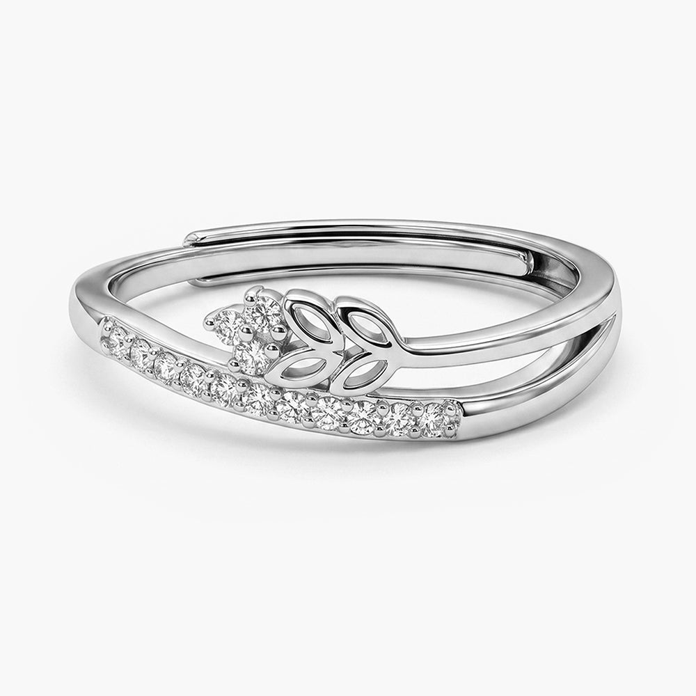 Floral Layer Line 925 Sterling Silver Ring