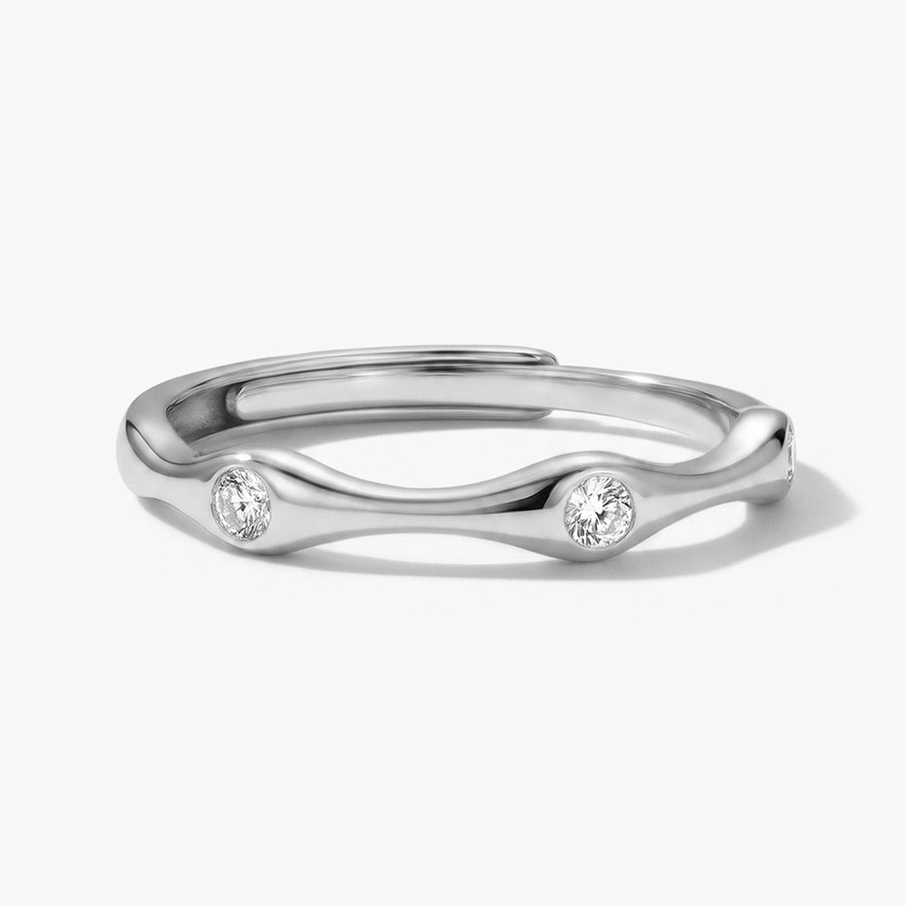 Crystal Linked 925 Sterling Silver Ring