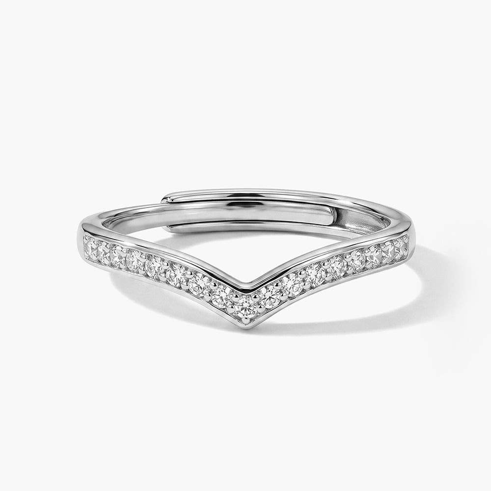 Gleaming Chevron 925 Sterling Silver Ring