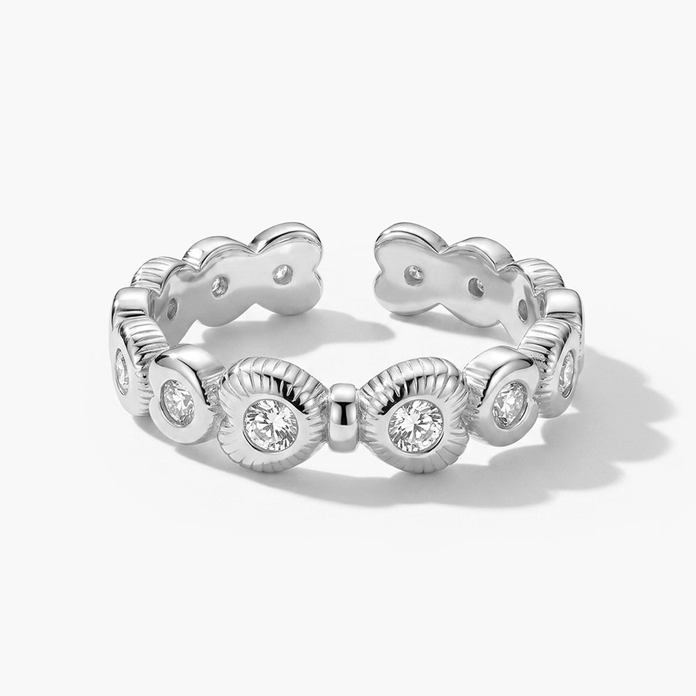 Elegant Heart Eternity 925 Sterling Silver Band Ring