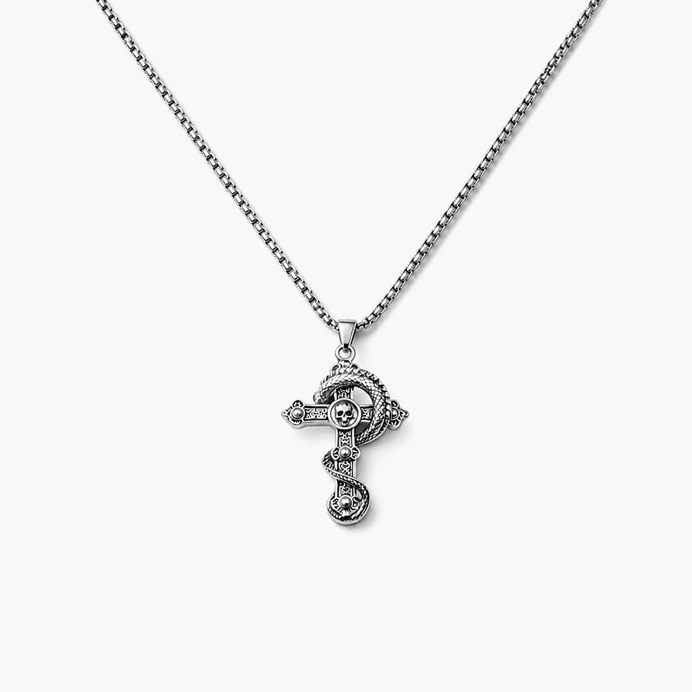 Serpent Cross Necklace