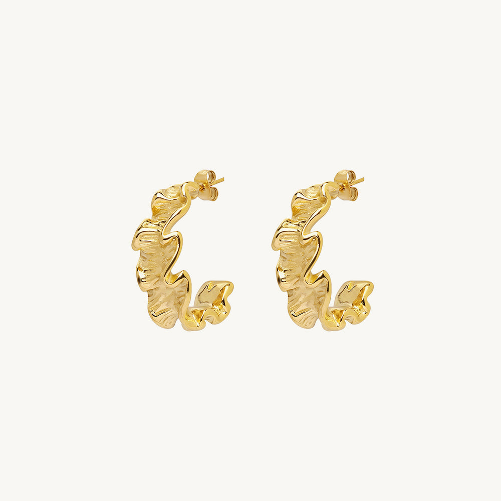 Wavy Texture Half Hoop Earrings