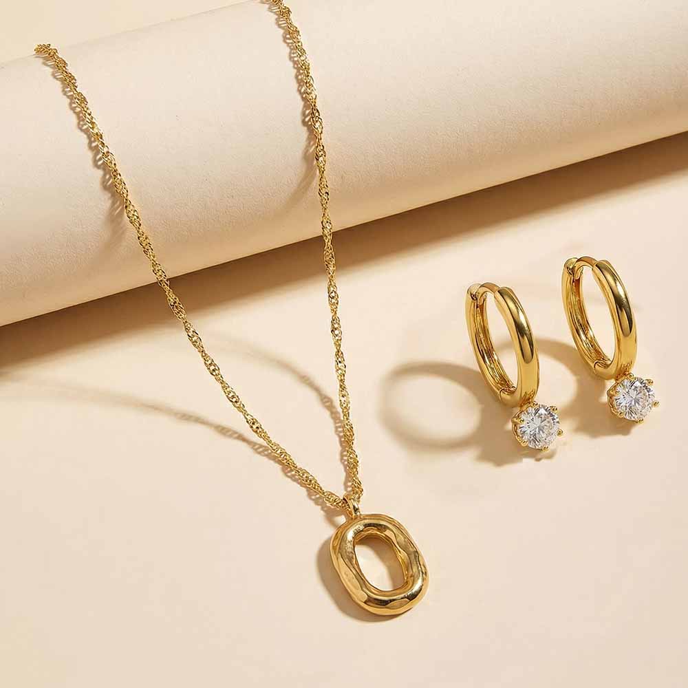 Crystal Light Gold Jewellery Set