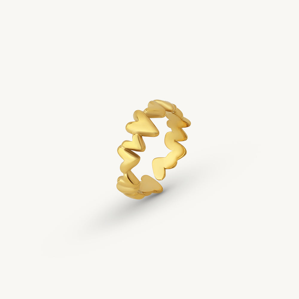 Heart Link Loop Ring