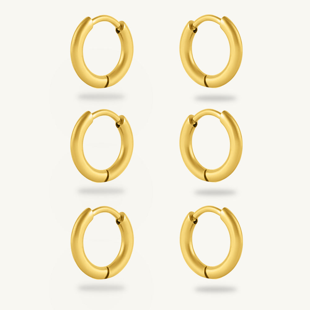 Radiant Stacked Hoops Set