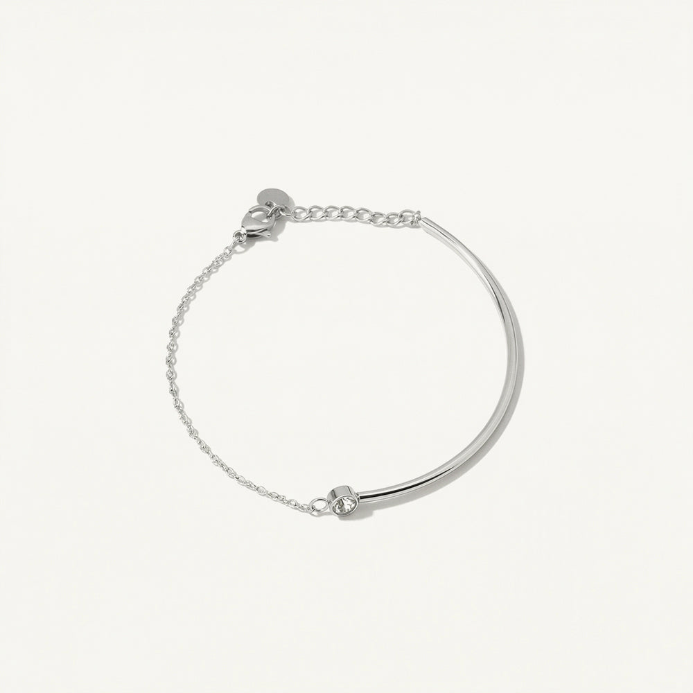 Sleek Bar Chain Accent Bracelet