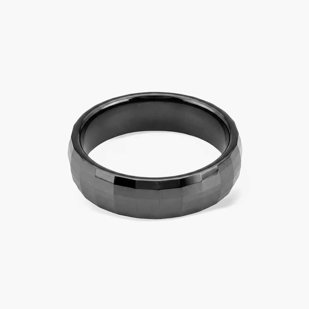 Black Check Box Ring