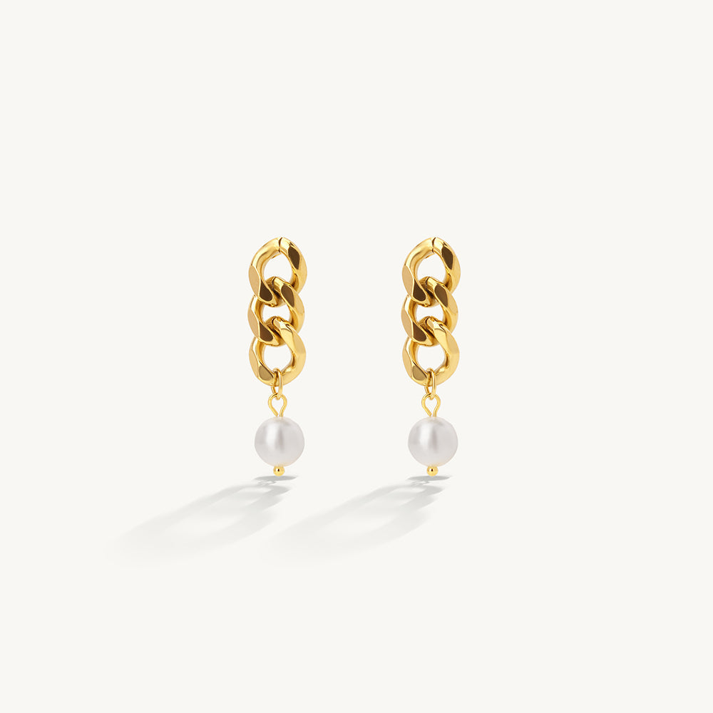 Linked Gold Hoop Earrings