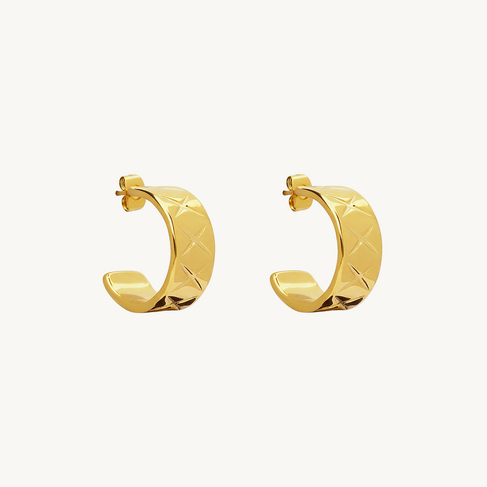 Celeste Texture Hoop Earrings