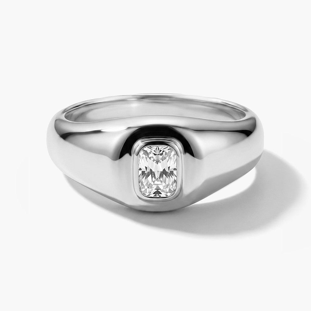 Stone Studded Romeo Signet - 925 Silver Ring