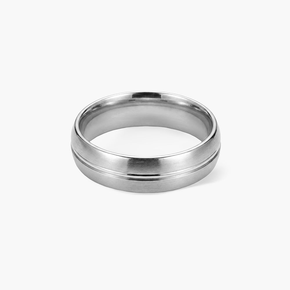 Arctic Edge Textured Ring