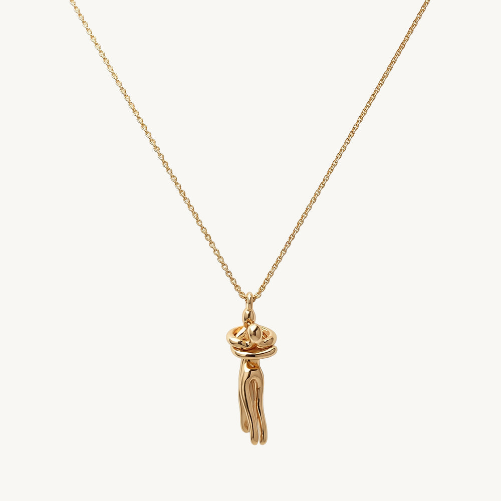Cute Dancing Pair Pendant Necklace
