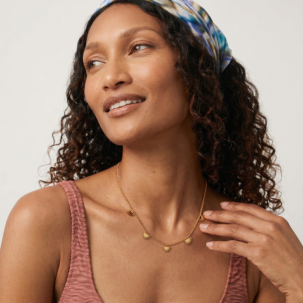 Mini Half Disc Station Necklace