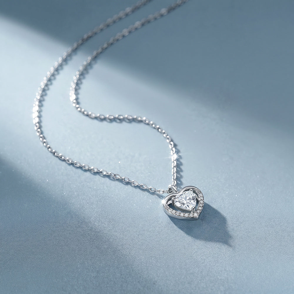 Cupid Glow Heart 925 Sterling Silver Necklace